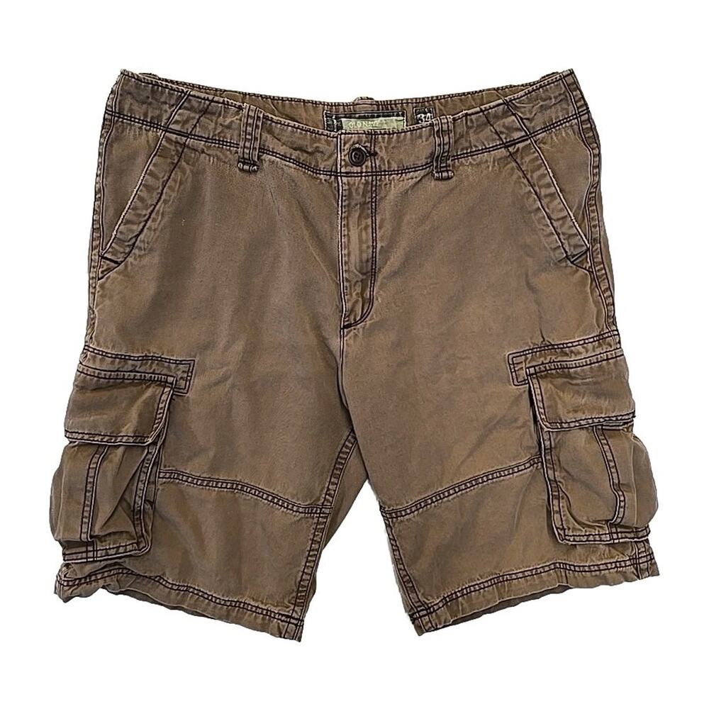 Vintage Old Navy Cargo Shorts Mens 34 Brown Loose Fit Utility Y2K Grunge